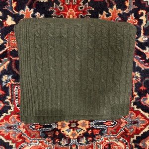 Ralph Lauren Home 100% cashmere cable knit throw-Loden.
